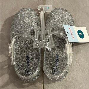 Cat & Jack Glittery Silver Kids Sandals